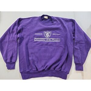 Vintage 90s The Game University St Thomas Sweatshirt XL Purple Tommies USA Made